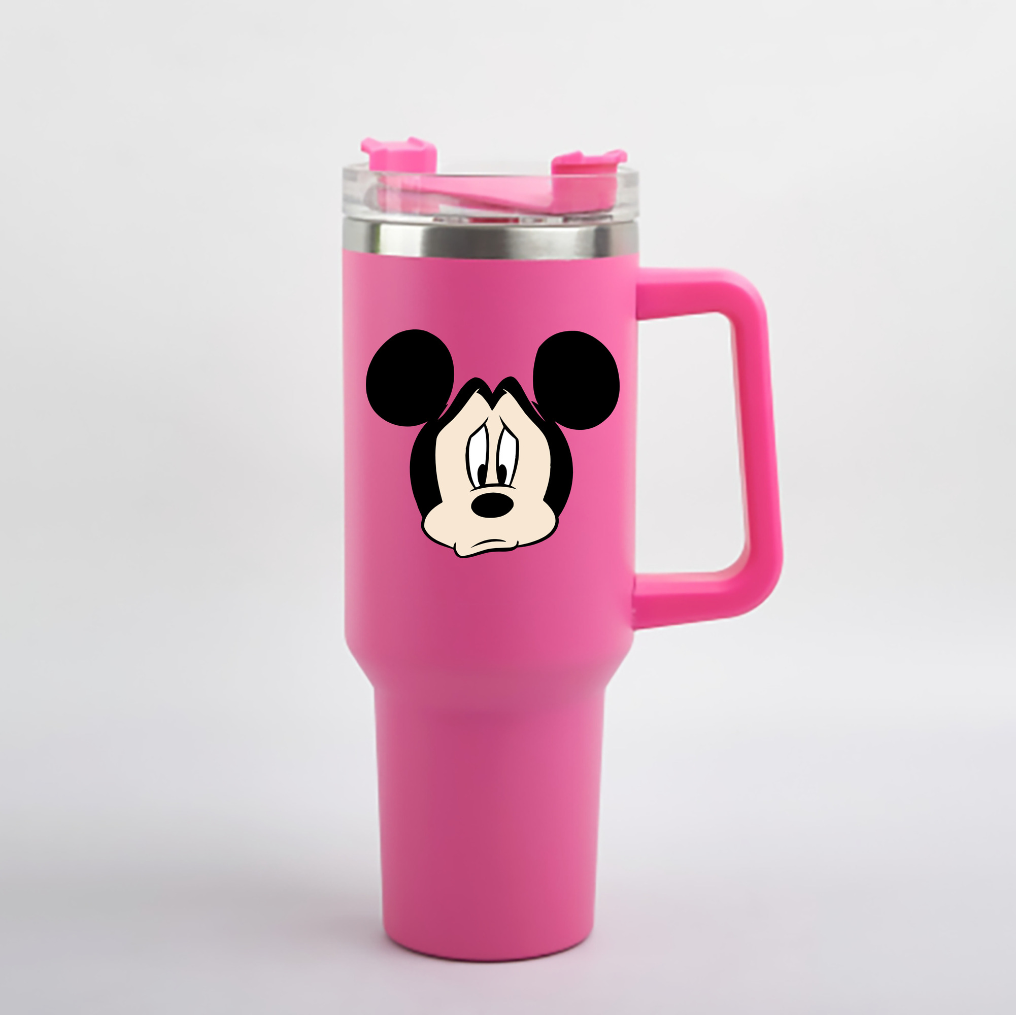 （画像用） ミッキーマウス Mickey Mouse 1200mL車用タンブラー - クリスタルステッカー（プラスチックストロー付き）